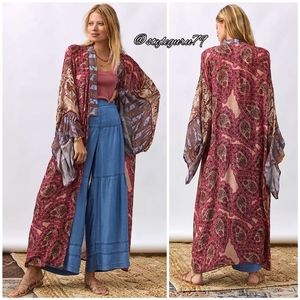 NWT, Anthropologie, Floral Swirl Cover-Up Kimono